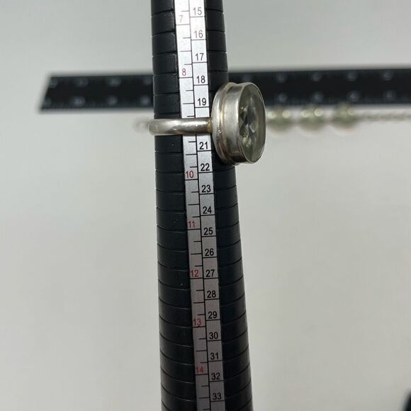 Praseolite, .925 bracelet and ring set. - Picture 2 of 10